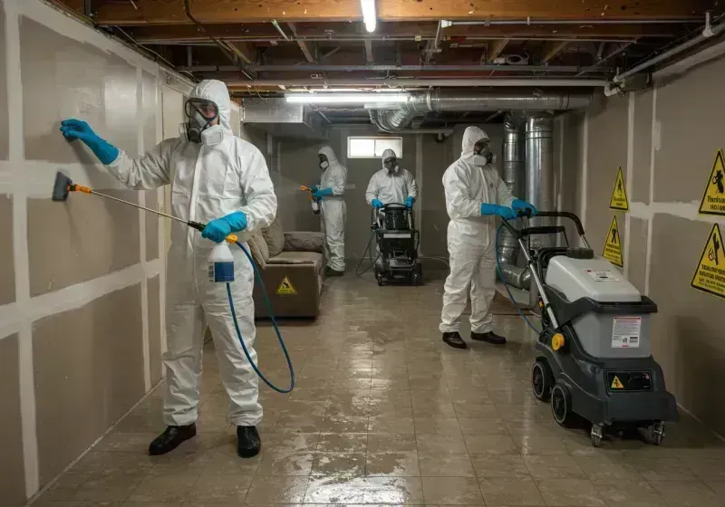 Basement Moisture Removal and Structural Drying process in Bray, OK